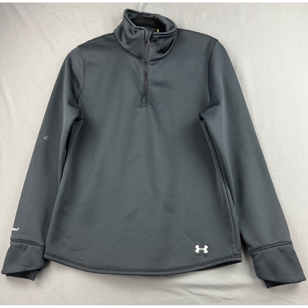 Under Armour Pullover Womens Medium Storm1 ColdGear 1/4 Zip Black Fair
